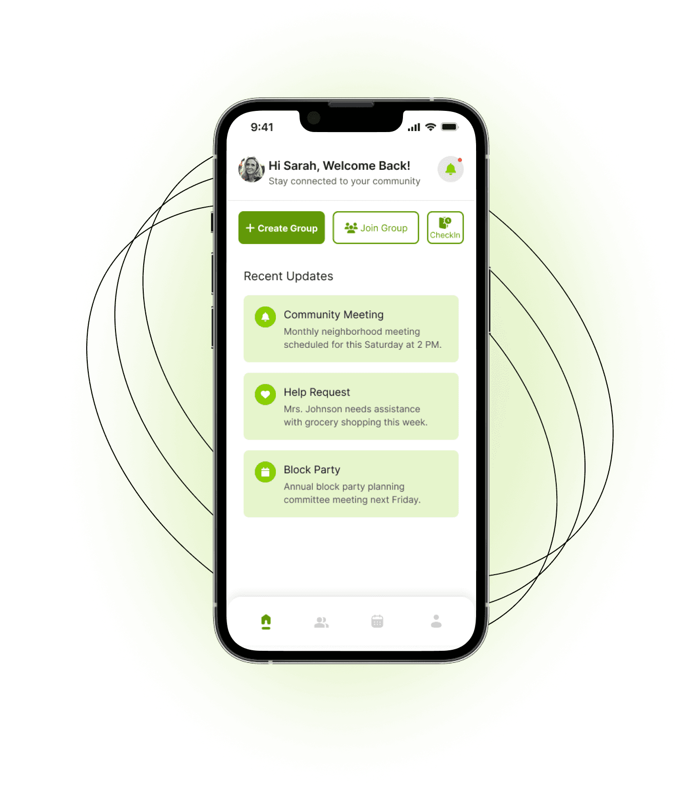 NeighborConnector features mockup